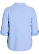 Shirt in linen and viscose with 3/4 sleeves, Blue, Packshot image number 1