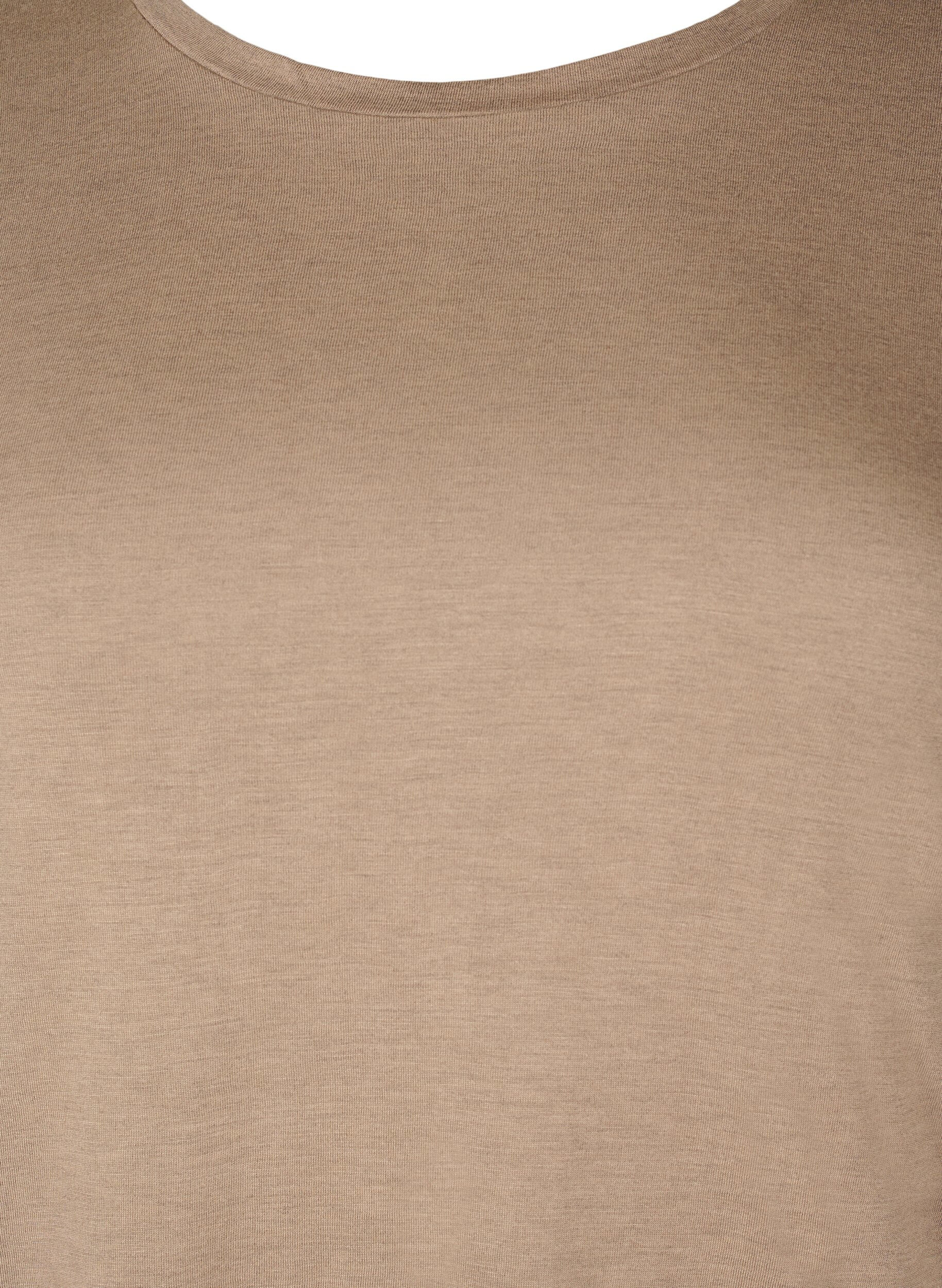 ZizzifashionLong-sleeved blouse in wool and viscose, Brown, Packshot image number 2