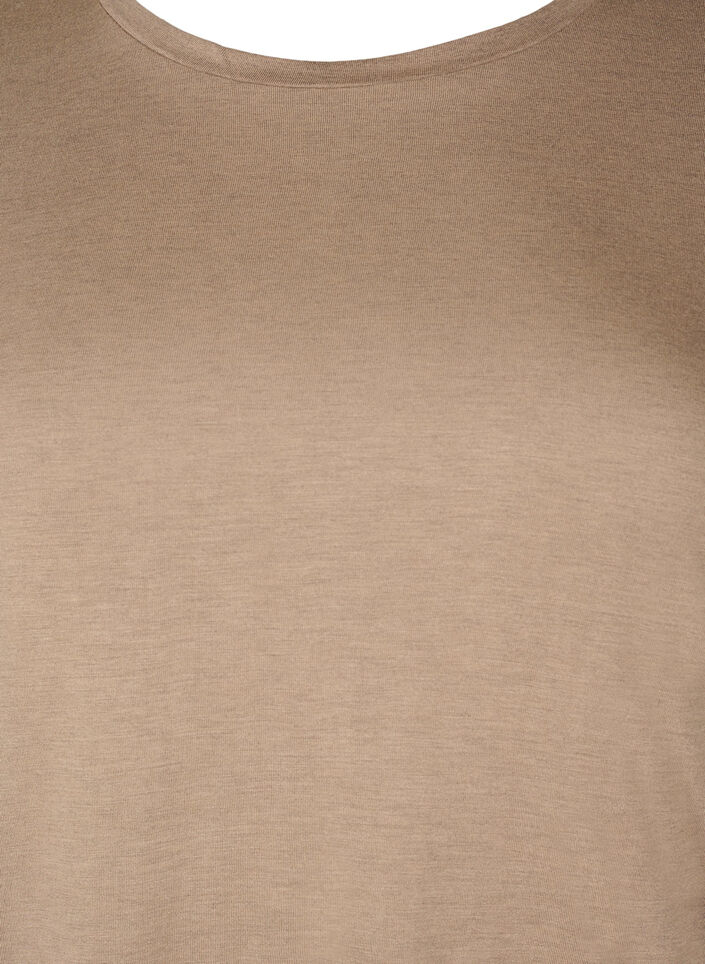 Long-sleeved blouse in wool and viscose, Brown, Packshot image number 2