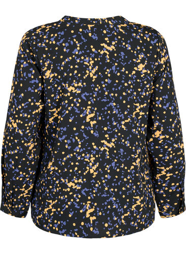 FLASH - Long sleeve blouse with print, Black Splash AOP, Packshot image number 1