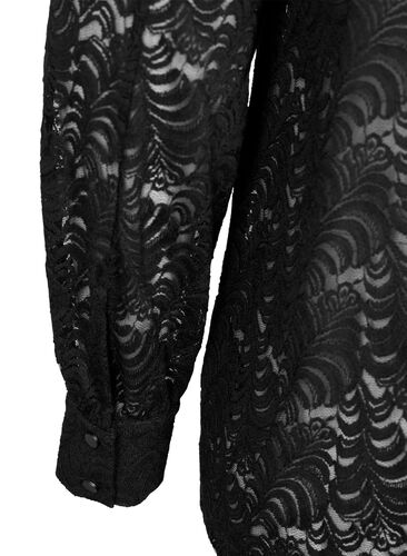 Long-sleeved lace blouse, Black, Packshot image number 3