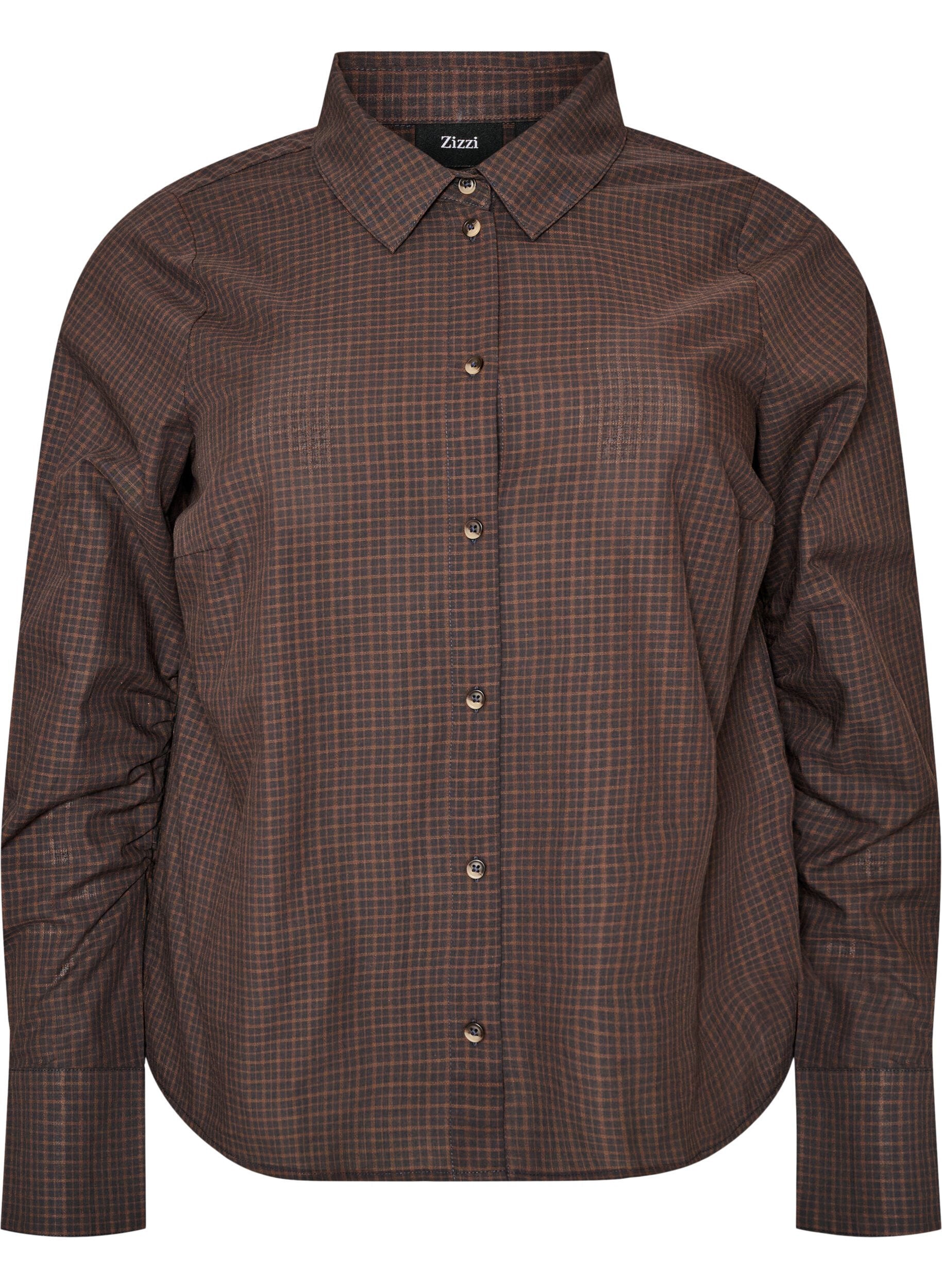 Cotton shirt with checked pattern