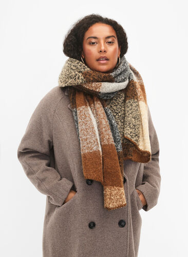 Coloured scarf, Tobacco Brown Comb, Model image number 0