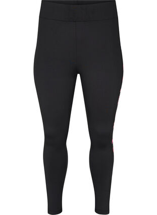 Gym leggings with text print, Black, Packshot image number 0