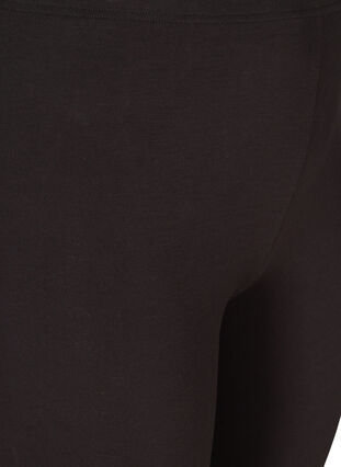 Viscose leggings in a 3/4 length with lace, Black, Packshot image number 2