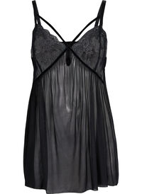 Transparent chemise with lace