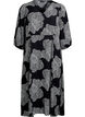 Midi dress with floral print and 3/4 sleeves, Black, Packshot image number 0