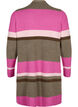 Long knit cardigan with wide stripes, Pink, Packshot image number 1