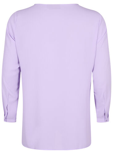 Long-sleeved shirt with v-neck, Purple Rose, Packshot image number 1