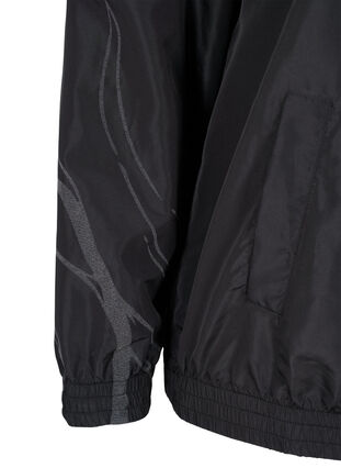 Reflective sports jacket with zip, Black, Packshot image number 3