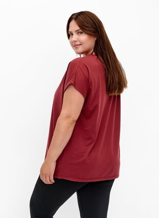 Short-sleeved workout t-shirt, Cordovan, Model image number 1