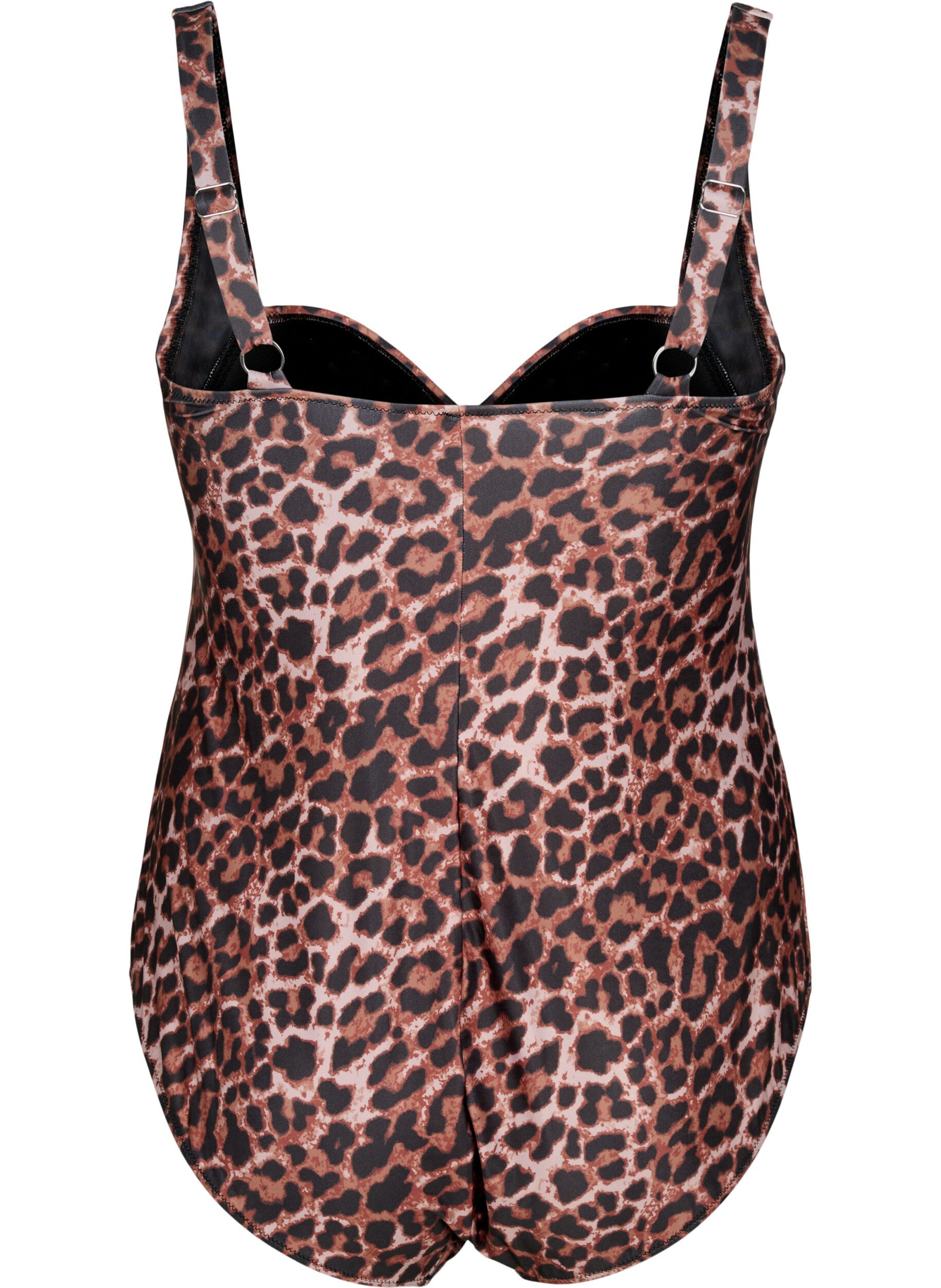 Zizzifashion Swimsuit with draping and padded cups, Leopard, Packshot image number 1
