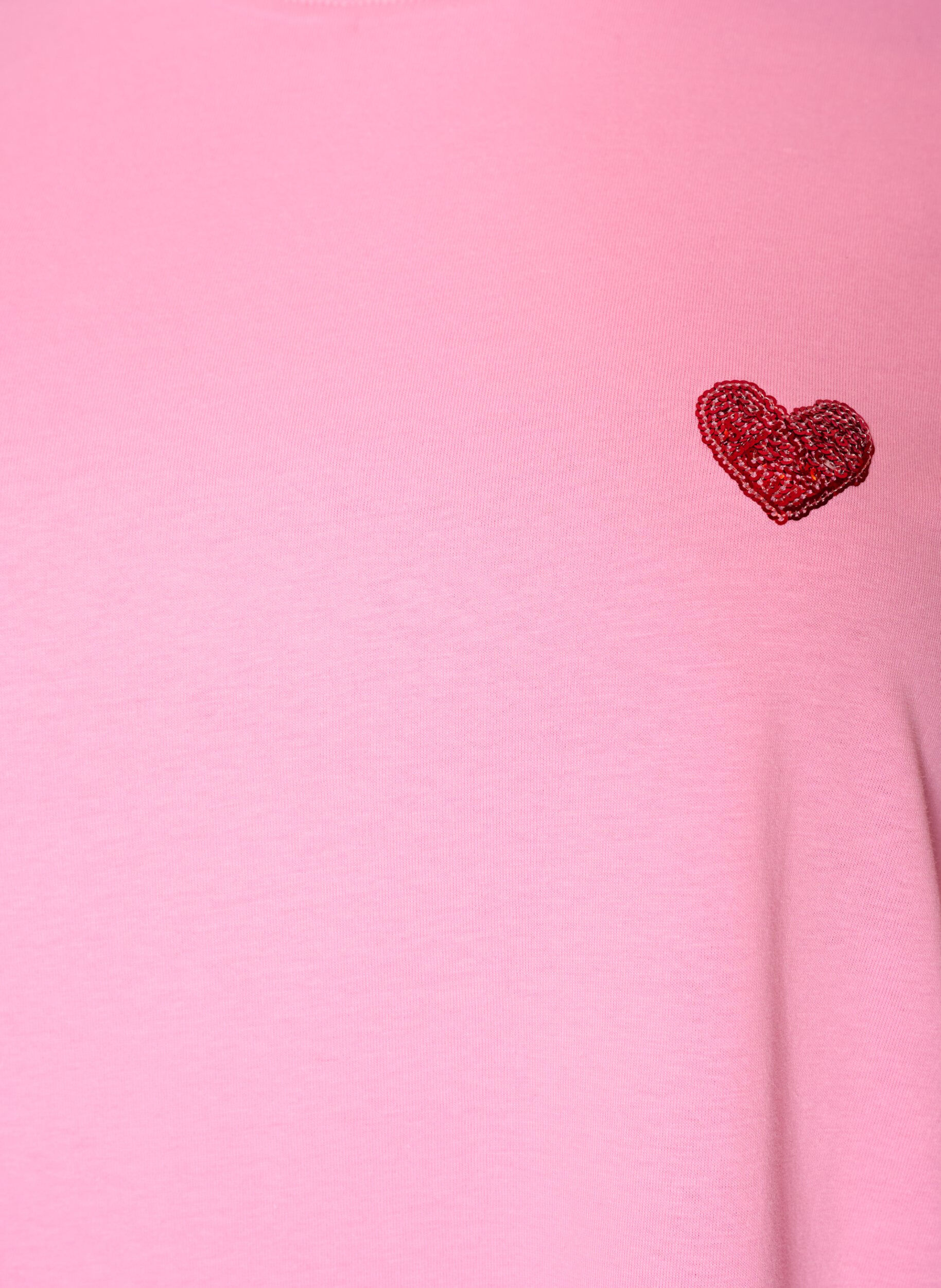 ZizzifashionT-shirt with a sequin heart and colourful back print, Pink, Packshot image number 2
