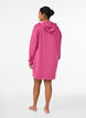 Short hoodie dress with a kangaroo pocket, Rose, Model image number 2