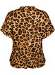 Blouse with leopard print and ruffle details, Brown, Packshot image number 1