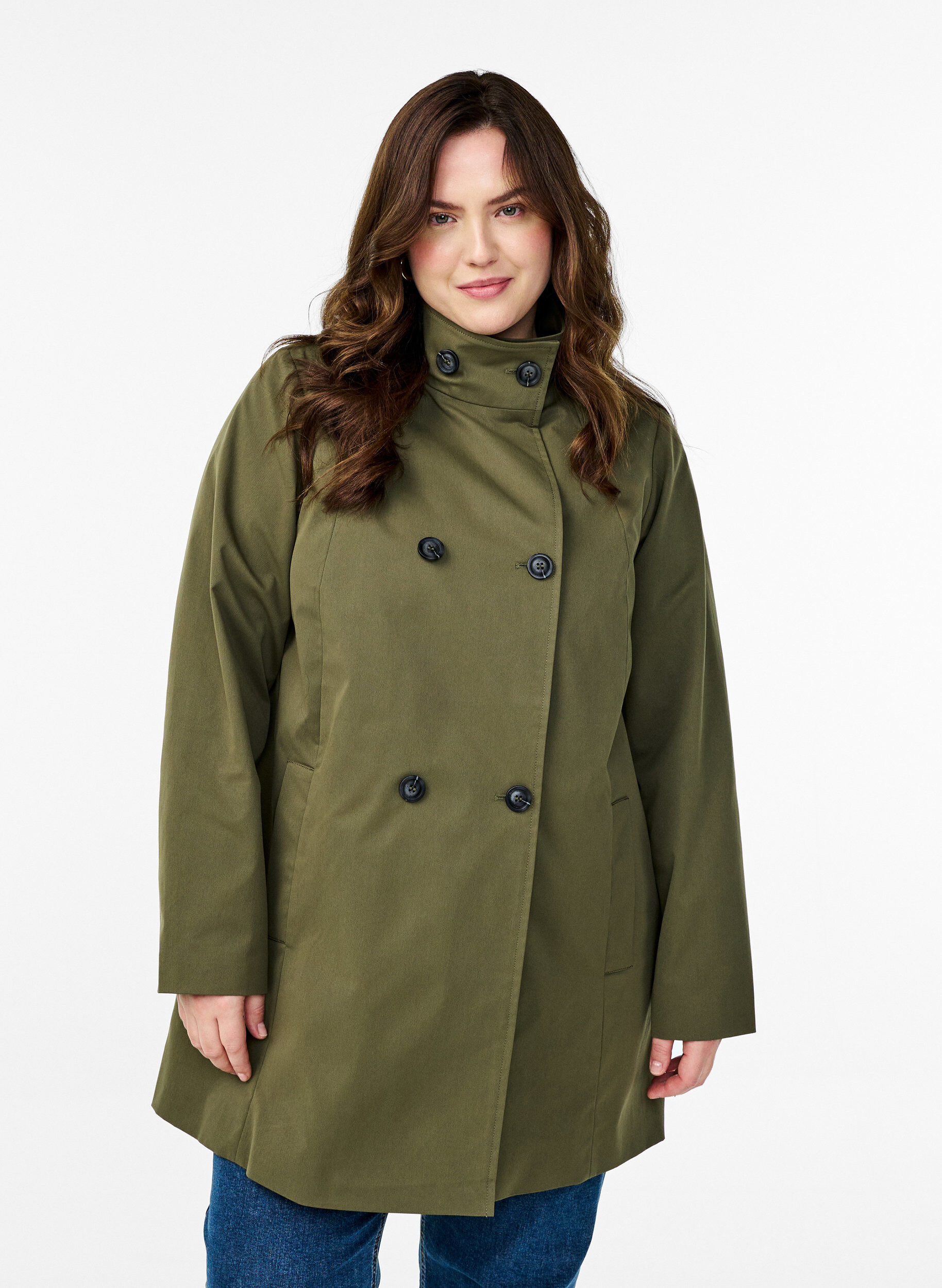 Zizzifashion Water-repellent spring jacket with an A-line cut, Green, Model image number 0