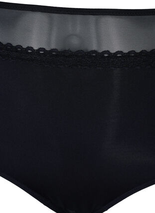 Panty with mesh and extra high waist, Black, Packshot image number 2