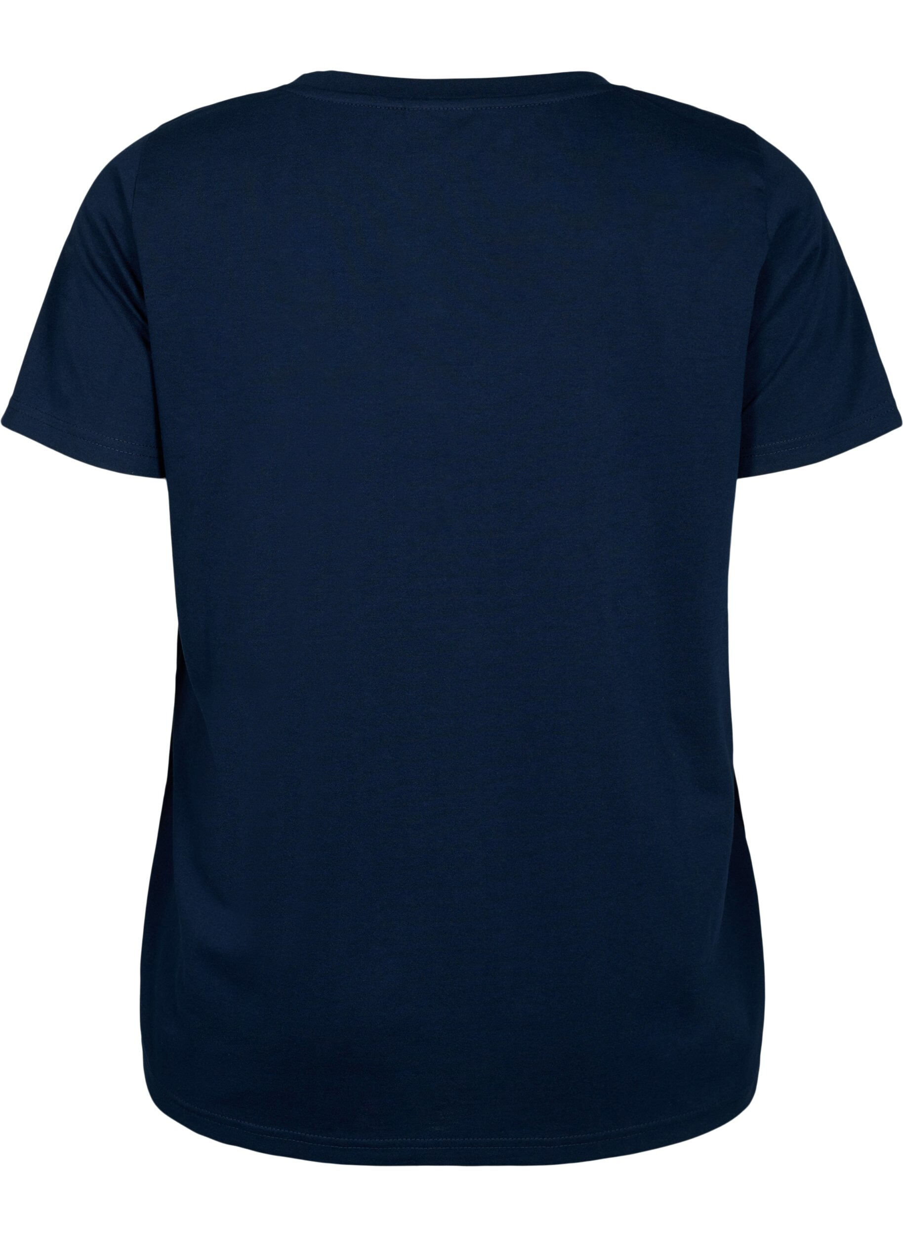 Zizzifashion Short sleeve t-shirt with v-neckline, Blue, Packshot image number 1
