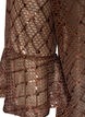Sheer blouse with sequins and a diamond pattern, Brown, Packshot image number 3
