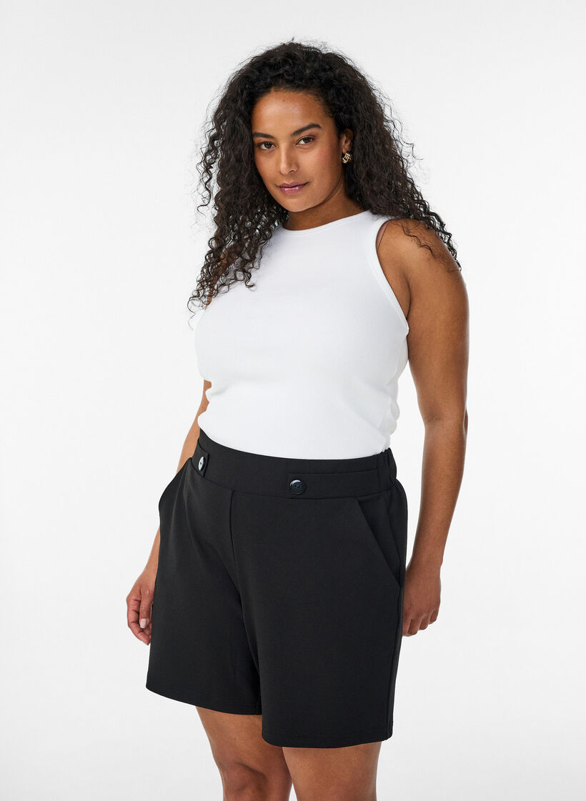 Shorts with pockets and loose fit, Black, Model image number 0