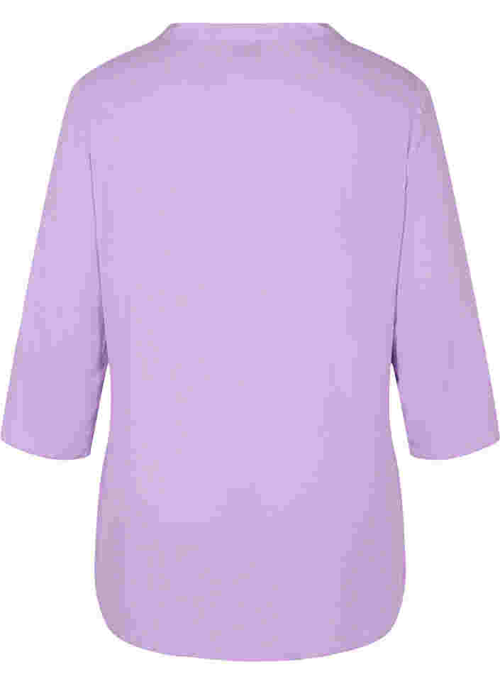 3/4 sleeve v-neck viscose blouse, Regal Orchid , Packshot image number 1