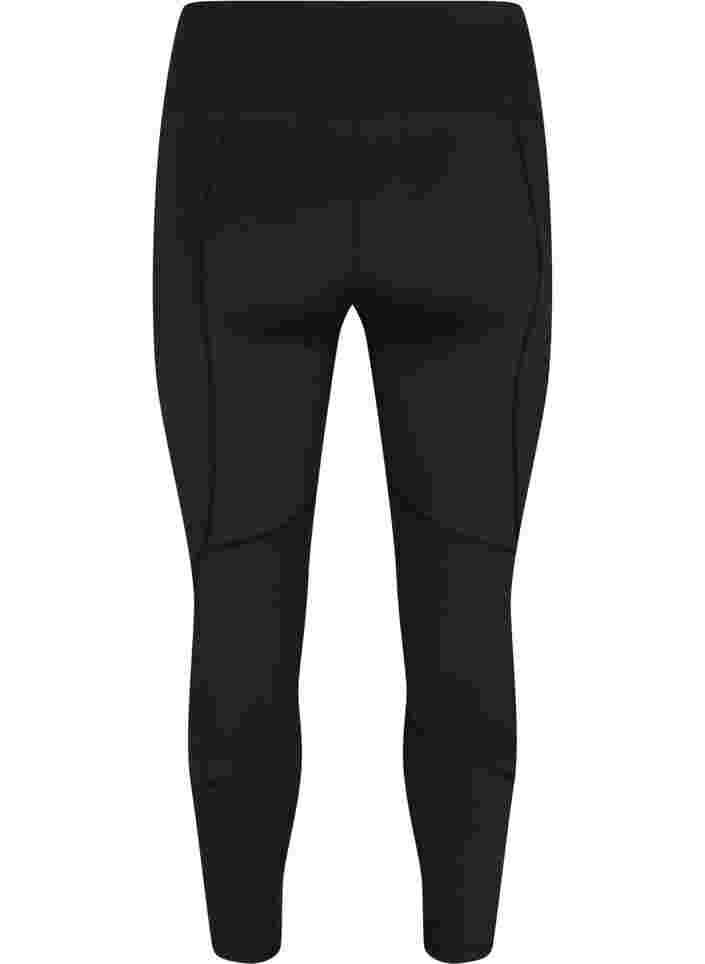 Solid-coloured gym leggings, Black, Packshot image number 1