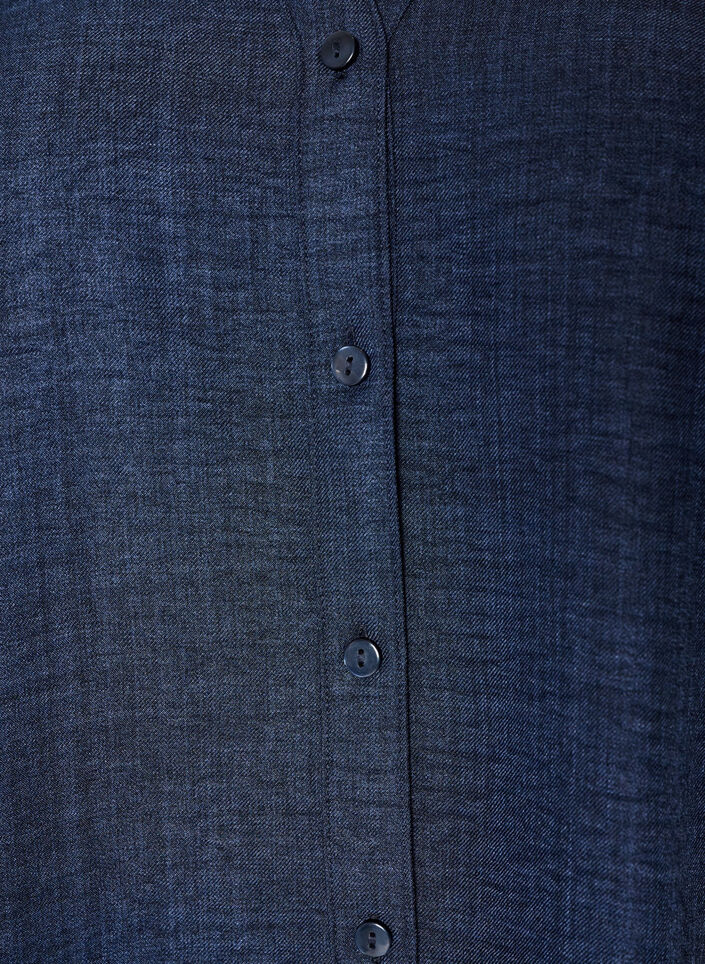 Loose shirt with V-neck, Blue, Packshot image number 2