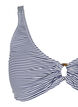 Bikini top with striped texture and ring detail, Blue, Packshot image number 2