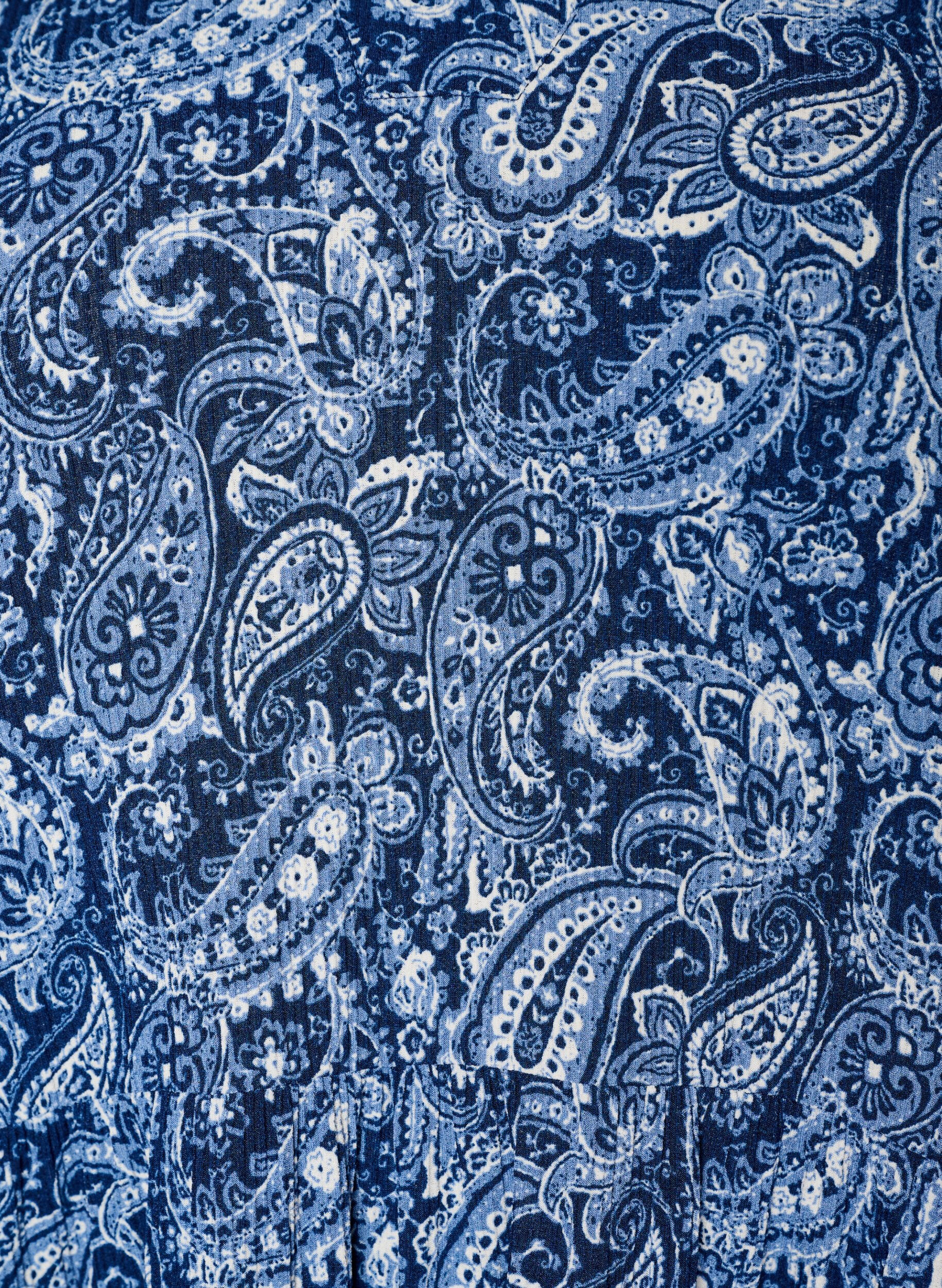 ZizzifashionPatterned dress with panels, Blue, Packshot image number 2