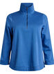 Sweatshirt with high neck and zip closure, Blue, Packshot image number 0