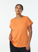 Short sleeved cotton blend t-shirt, Orange, Model image number 0