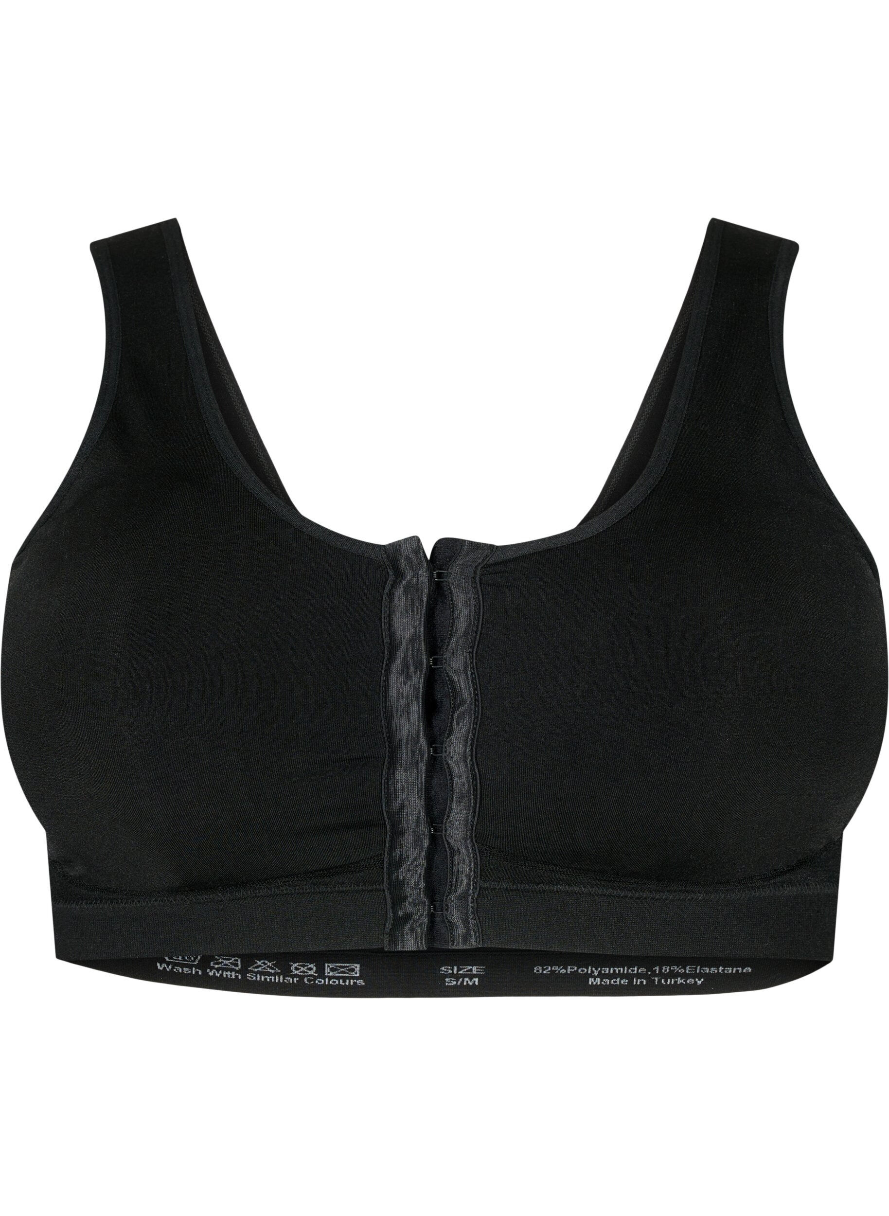 Zizzifashion Seamless bra with front closure, Black, Packshot image number 0