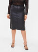 Coated skirt with slit, Black, Model image number 3