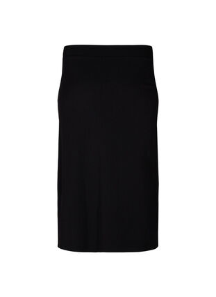 Midi skirt with slit and ruched effect, Black, Packshot image number 1
