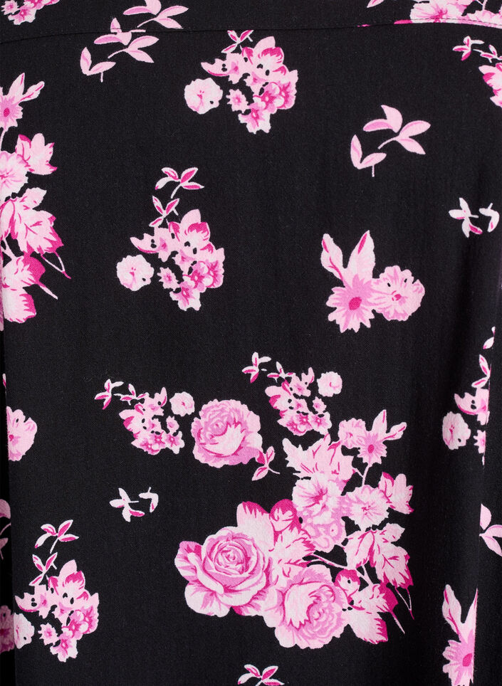 Short-sleeved cotton dress with print, Black, Packshot image number 2