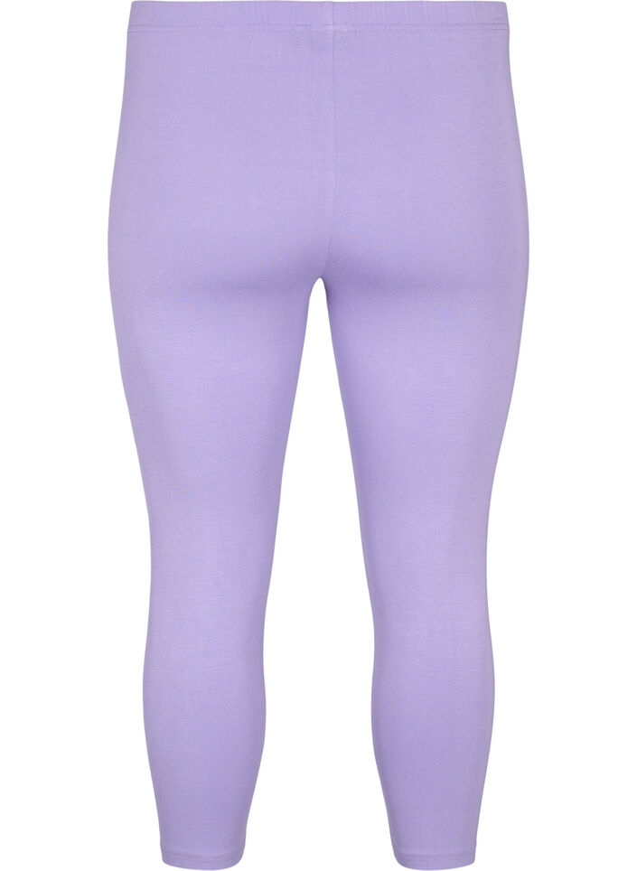 Basic 3/4-length viscose leggings, Purple, Packshot image number 1