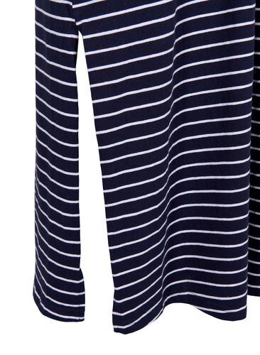 Striped midi dress in cotton with short sleeves, Night Sky Stripe, Packshot image number 3