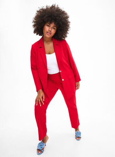 Suit pants with pockets, Tango Red, Image image number 0