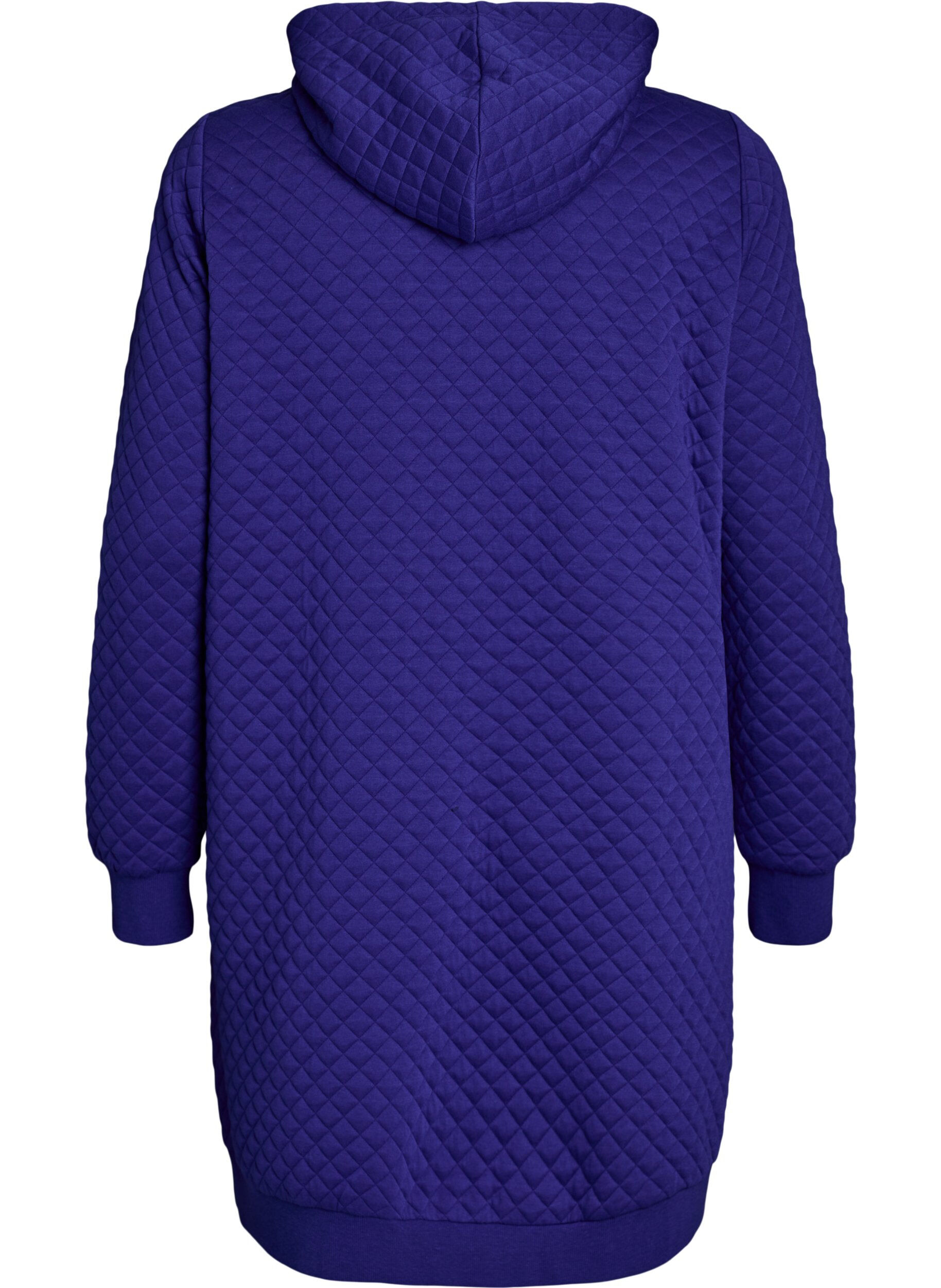 Zizzifashion Long quilted zip-up hoodie with pockets, Purple, Packshot image number 1