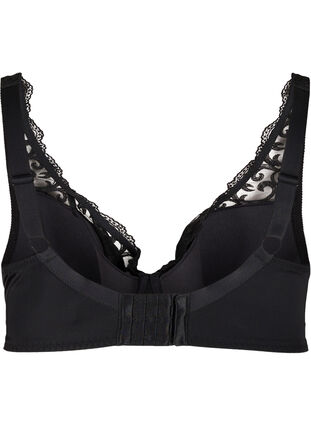 Bra with underwire, padding and lace, Black, Packshot image number 1