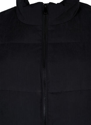 Long vest with high collar and pockets, Black, Packshot image number 2