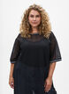 Midi dress with openwork pattern and short sleeves, Black, Model image number 2