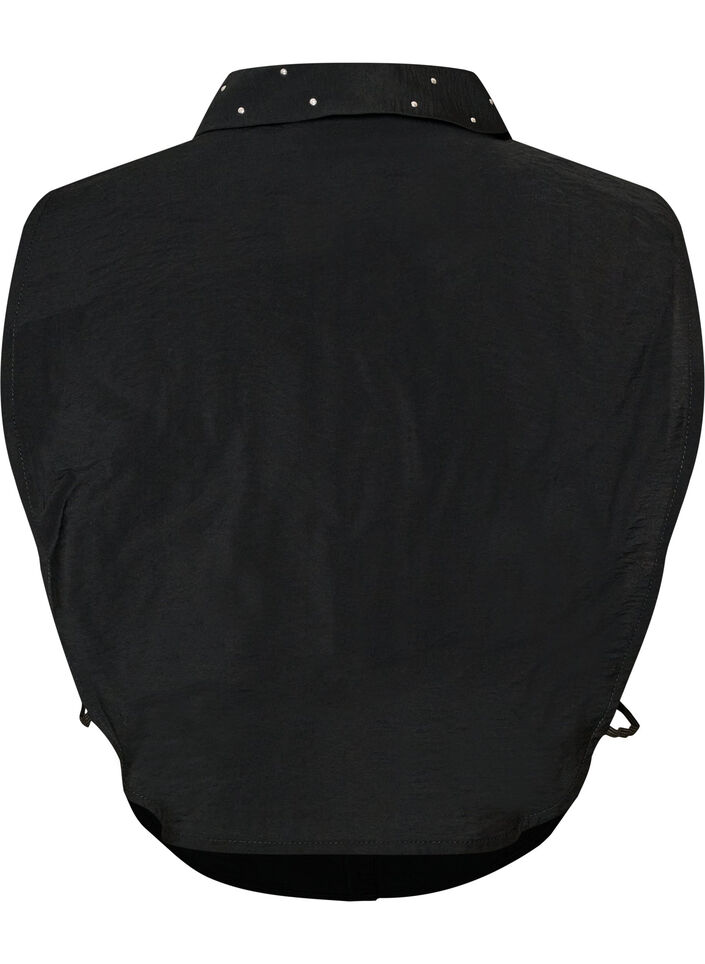 Collar insert with rhinestones and buttons, Black, Packshot image number 1