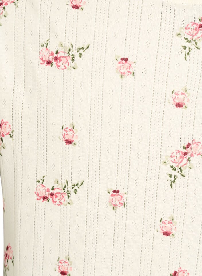 Organic cotton pyjama top with cap sleeves, Vanilla, Packshot