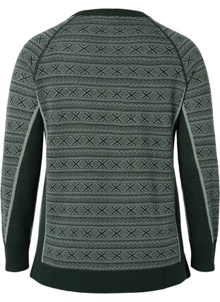 Patterned ski undershirt with wool, Deep Lake Comb, Packshot image number 1