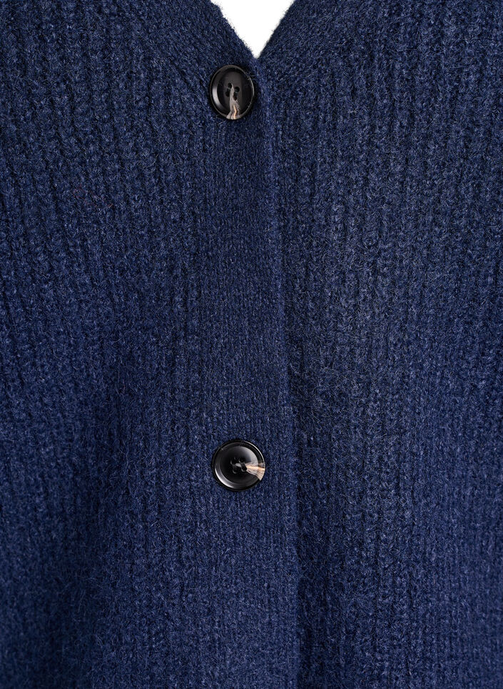 Knit cardigan with v-neck, Blue, Packshot image number 2
