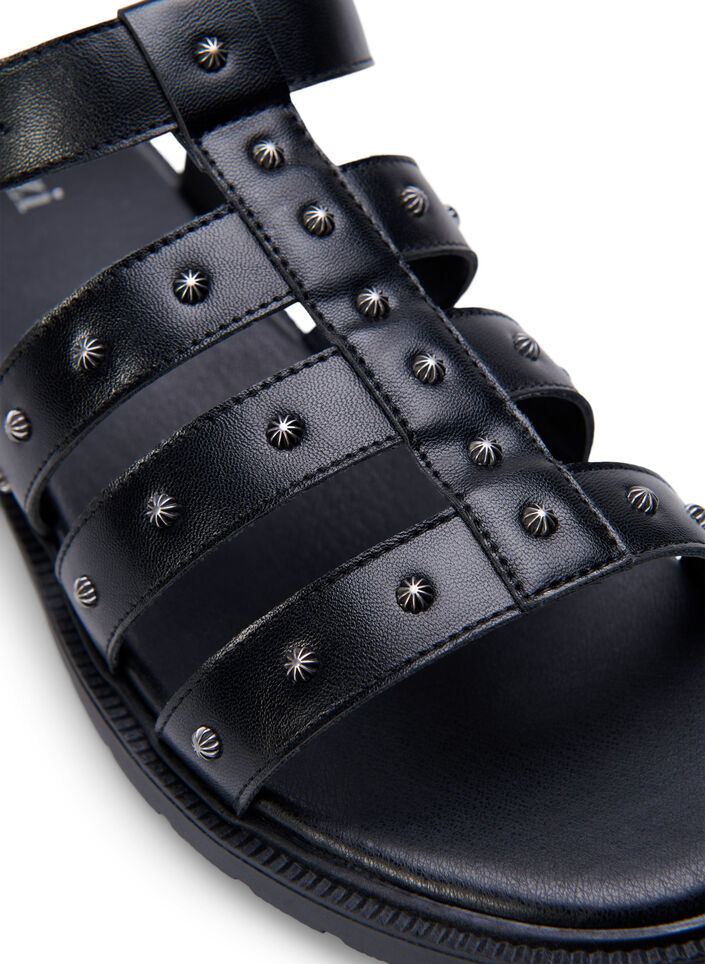 Wide fit - Sandal with studs, Black, Packshot image number 3