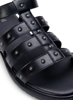 Wide fit studded sandal, Black, Packshot image number 3