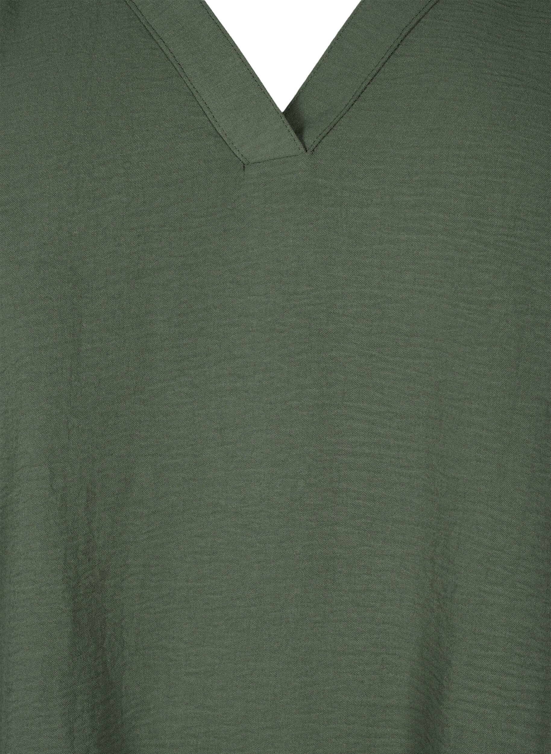 ZizzifashionSleeveless top with wrinkle details, Green, Packshot image number 2