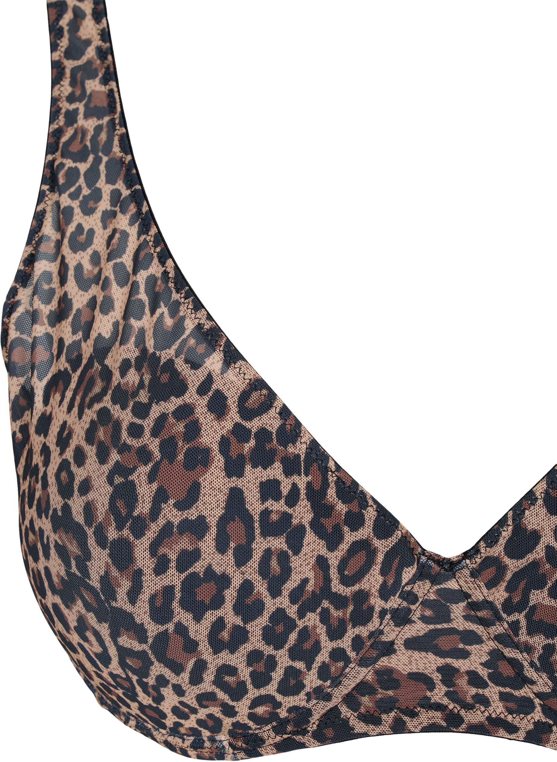 Zizzifashion Bra with removable padding, Black Leo AOP, Packshot image number 2